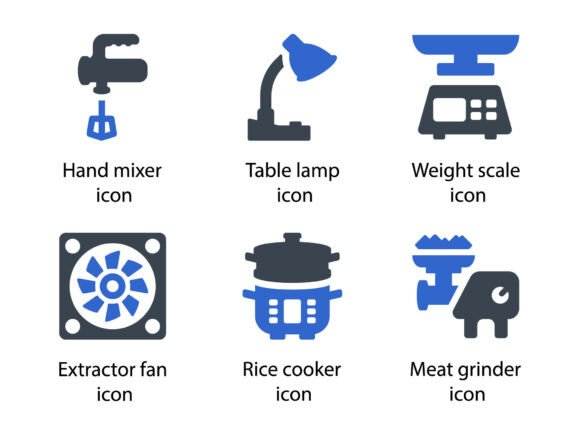 Appliances Icon Set 5: A Versatile Design Resource for Creators and Businesses