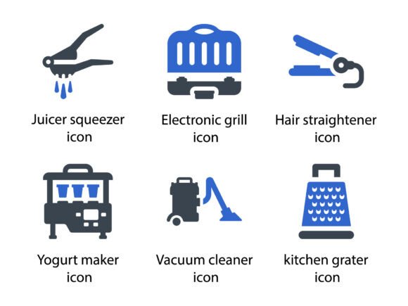 Appliances Icon Set 7: A Versatile Tool for Designers and Developers