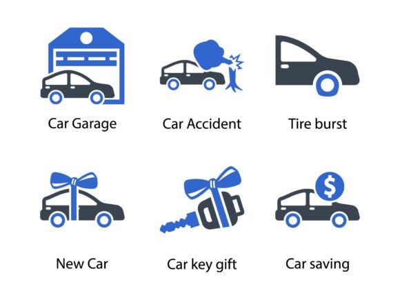 Auto Insurance Icon Set 4: A Versatile Tool for Designers and Professionals