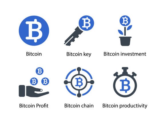 Bit Coin Icon Set 1: A Versatile Design Tool for Digital and Print Projects