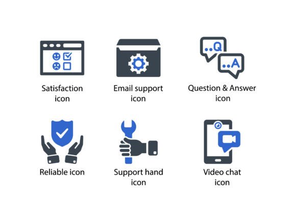 Customer Support Icon Set 7: Enhancing User Experience with Beautiful Glyph Icons