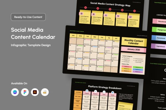 Social Media Content Calendar Infographi
