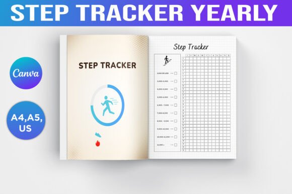 Step Tracker Yearly Adult Canva
